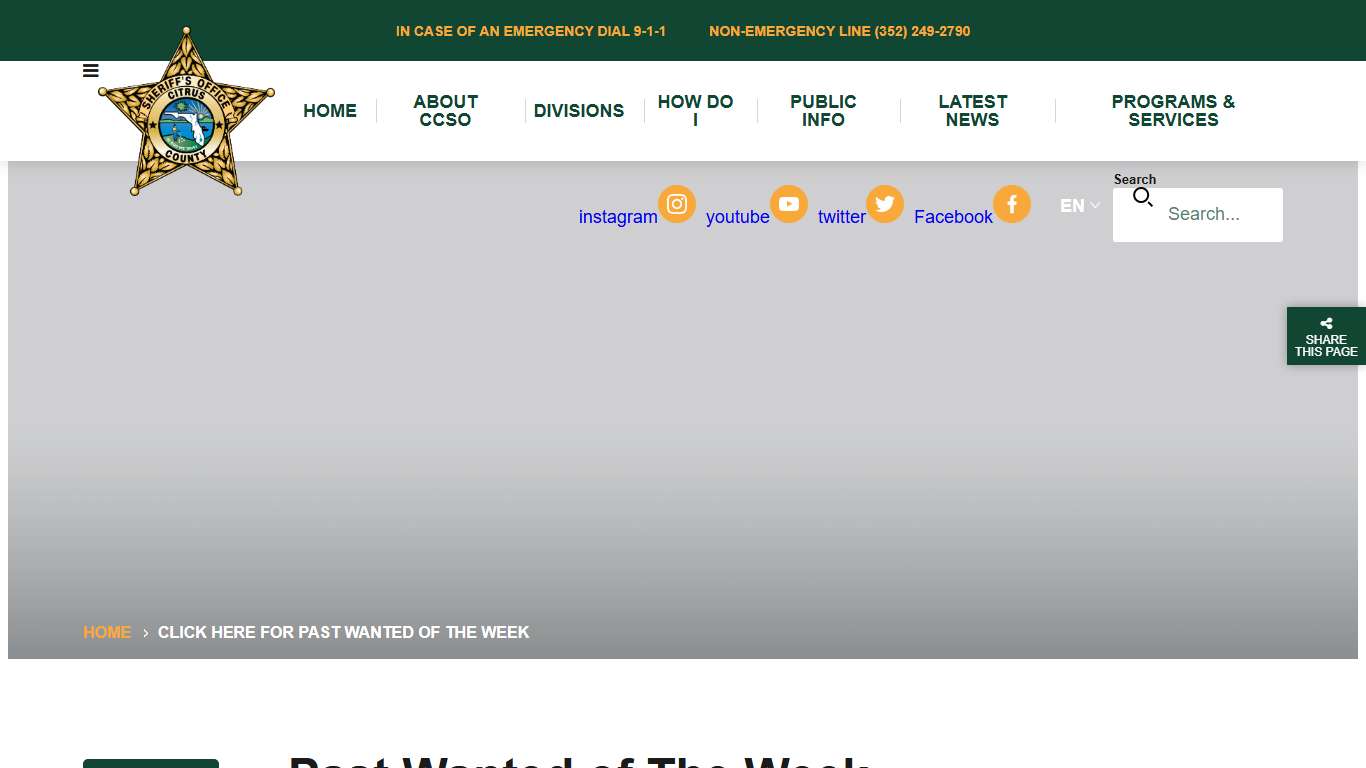 Past Wanted of The Week